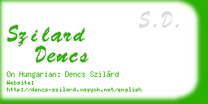 szilard dencs business card