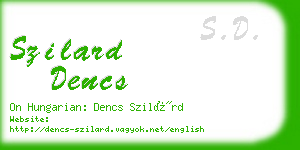 szilard dencs business card